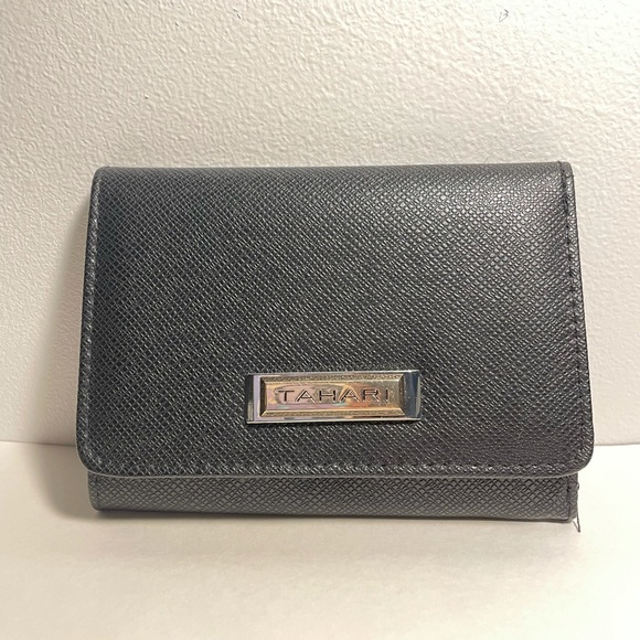 Tahari Handbags - Tahari Black Vegan Leather Wallet